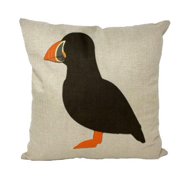 Puffin Throw Pillow with Insert