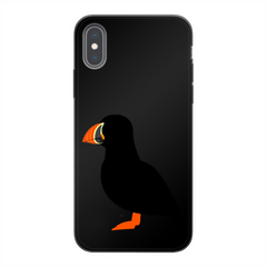 Puffin Printed Black Soft Phone Case