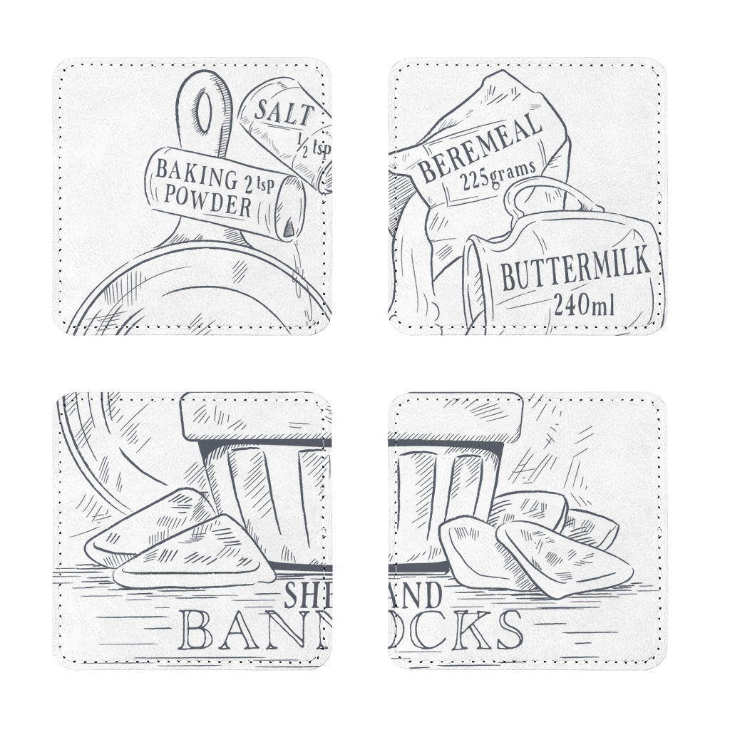 Shetland Bannocks Sublimation Coasters Pack of Four